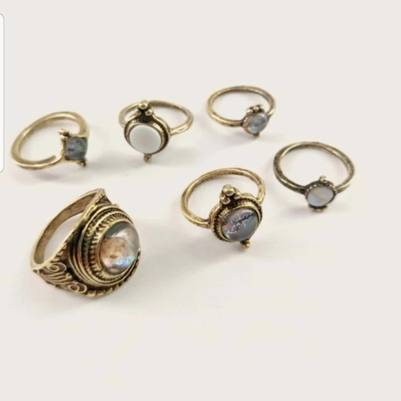 *Katerina* Antiqued 6 Piece ring set - Picture 2 of 4